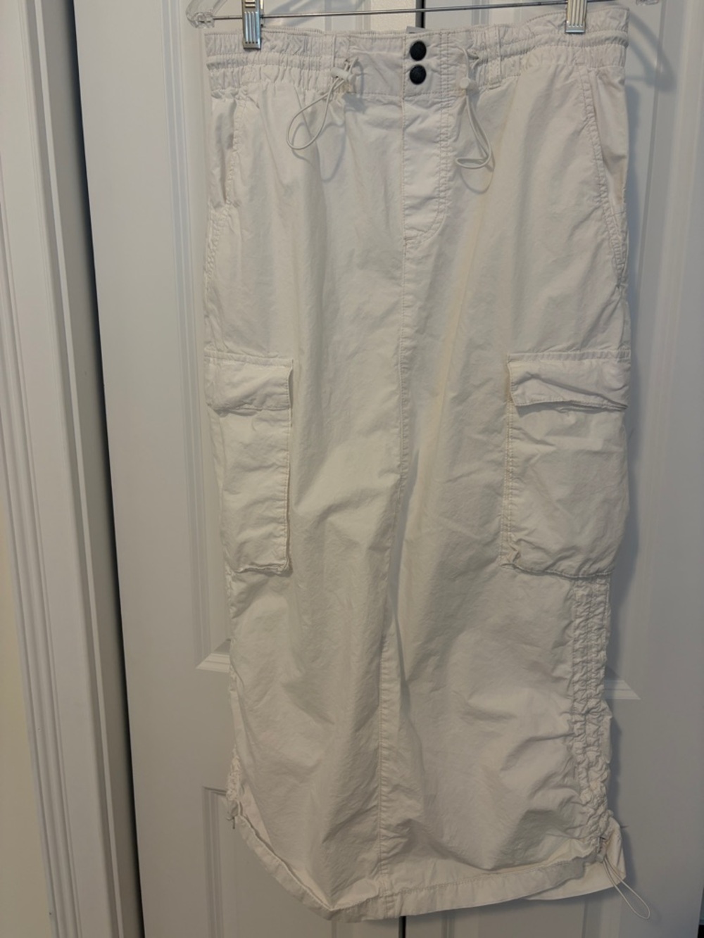 Garage White Cargo Drawstring Skirt